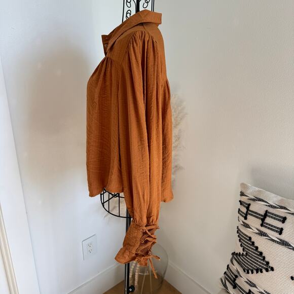 Blu Pepper Golden Vintage Mustard Button Up Blouse - NEW Peasant/Cottage - Picture 6 of 11